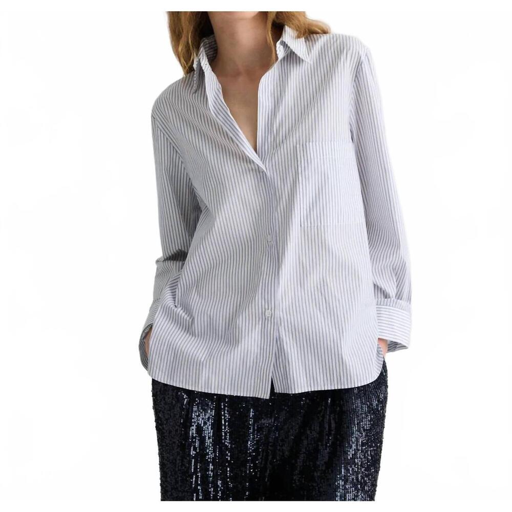 NEW TWP next morning shirt in white/midnight
